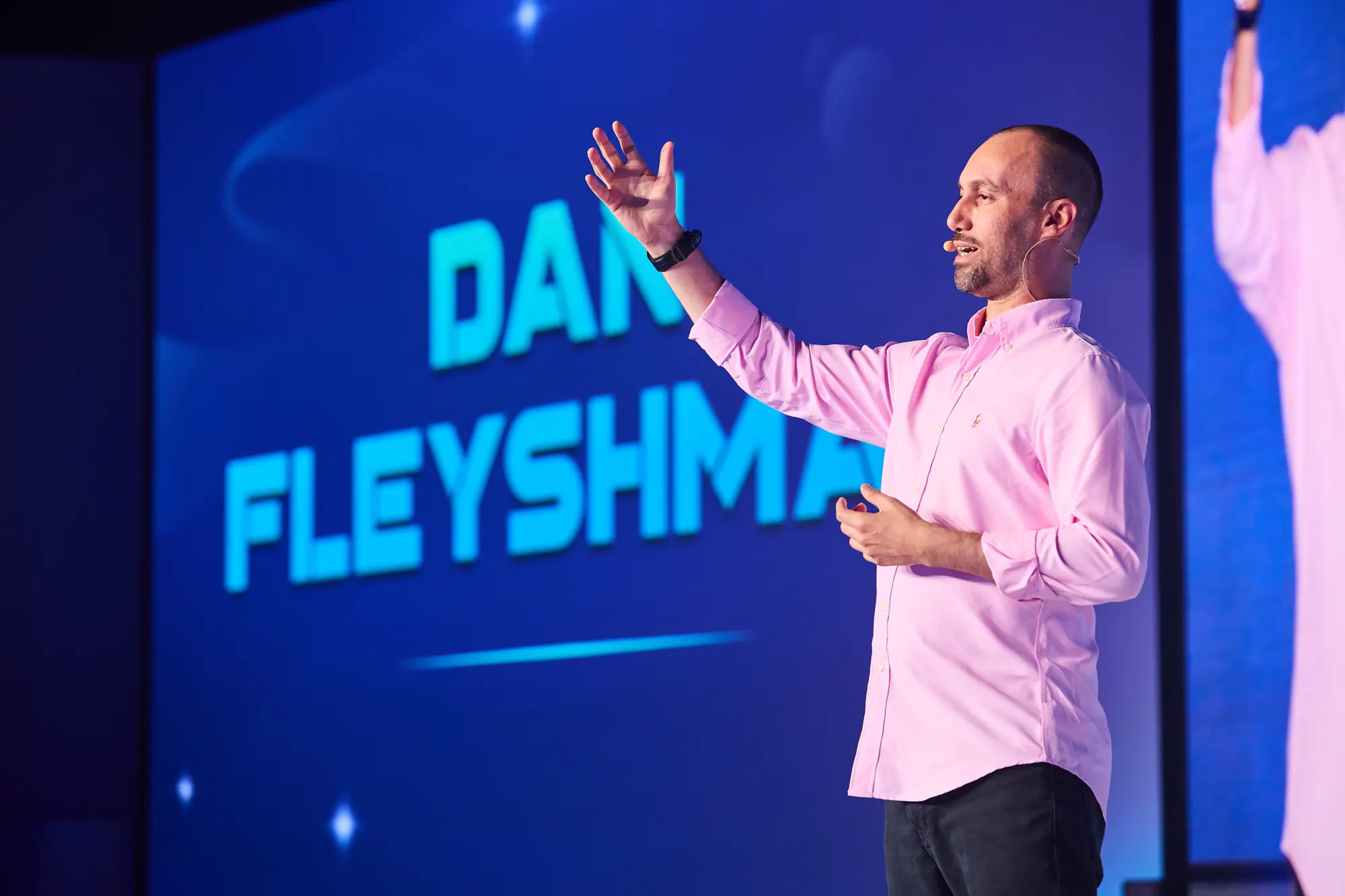 Dan speaking on stage at the HighLevel Summit