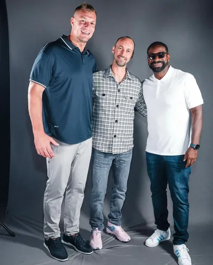 Dan Fleyshman with Rob Gronkowski and DJ Irie